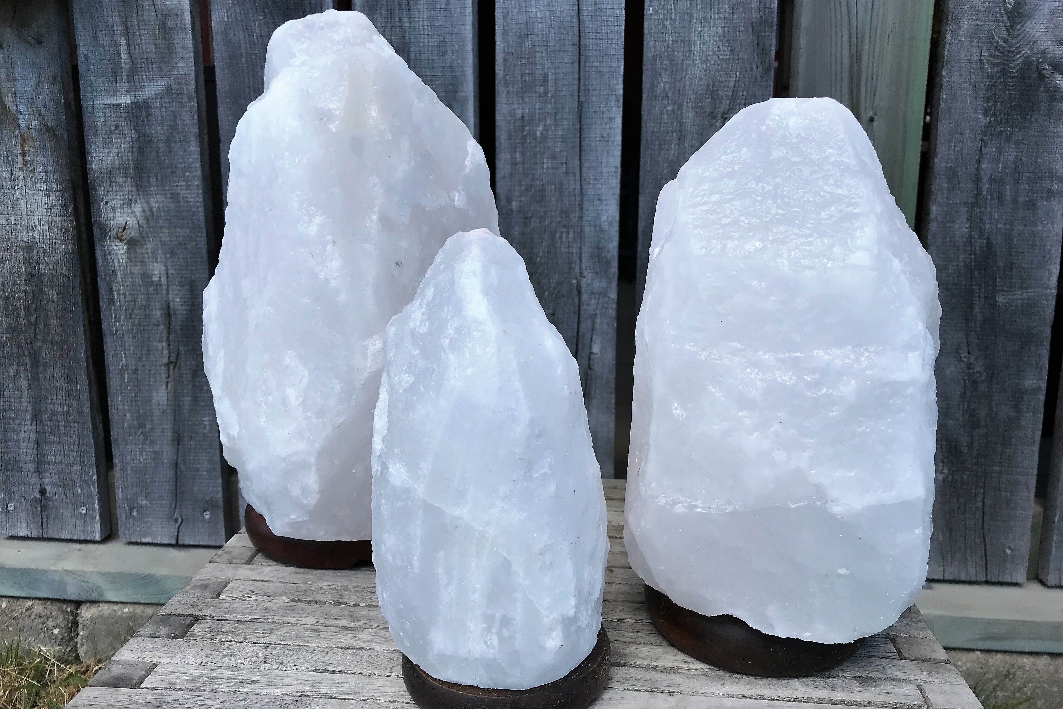 Saltlampor Vedaprodukter salt kristall lampa vit